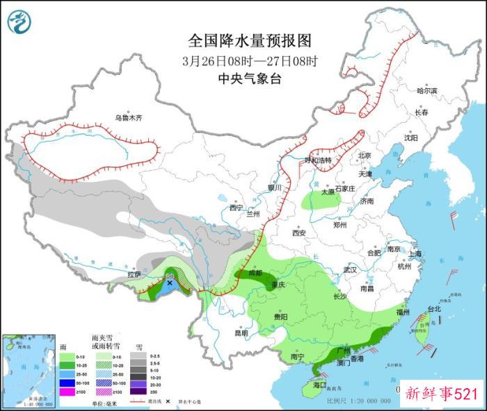江南南部华南中东部有强降水和强对流天气