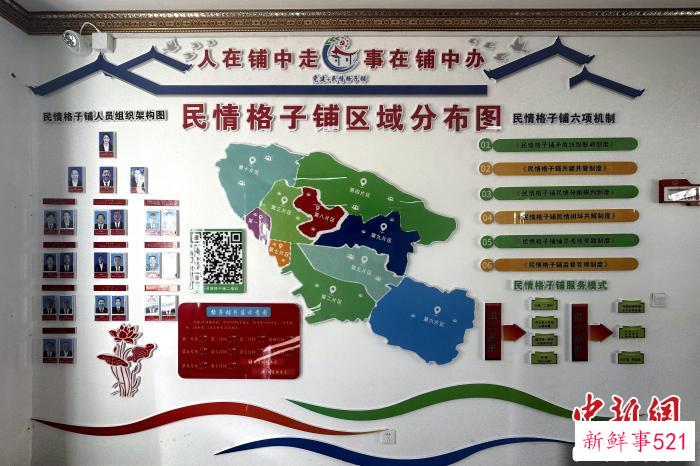 图为“格子铺”区域分布和机制介绍。　李隽 摄