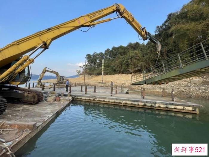 日月潭水位续降 玄光码头右侧引桥暂时封闭