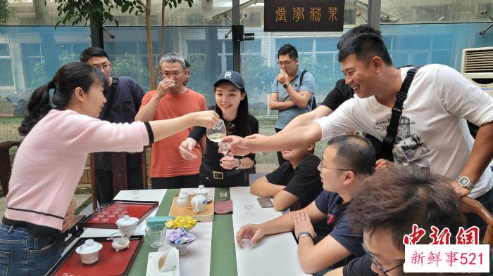 图为台湾斗茶协会在品尝福州茉莉花茶 叶艺琳 摄