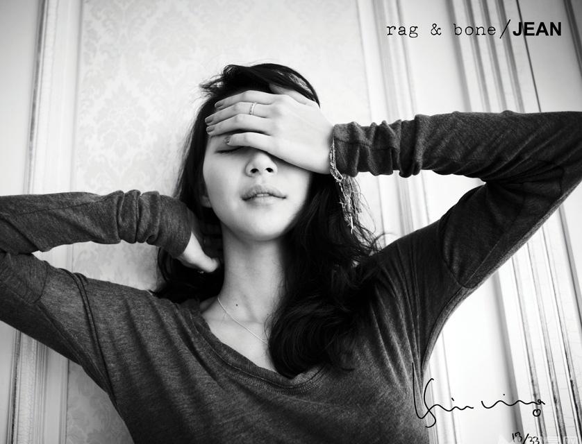 申敏儿清新黑白时尚写真图片