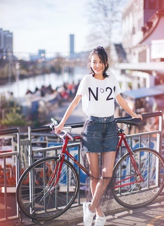 佟丽娅瑞士休闲街拍美出新高度