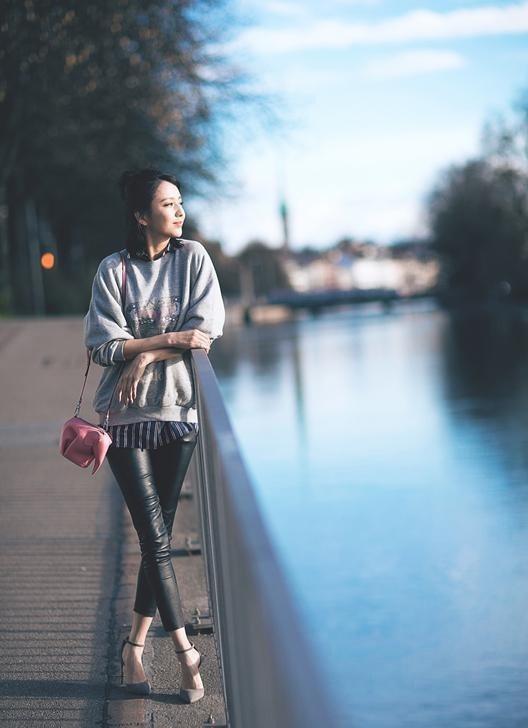 佟丽娅瑞士休闲街拍美出新高度