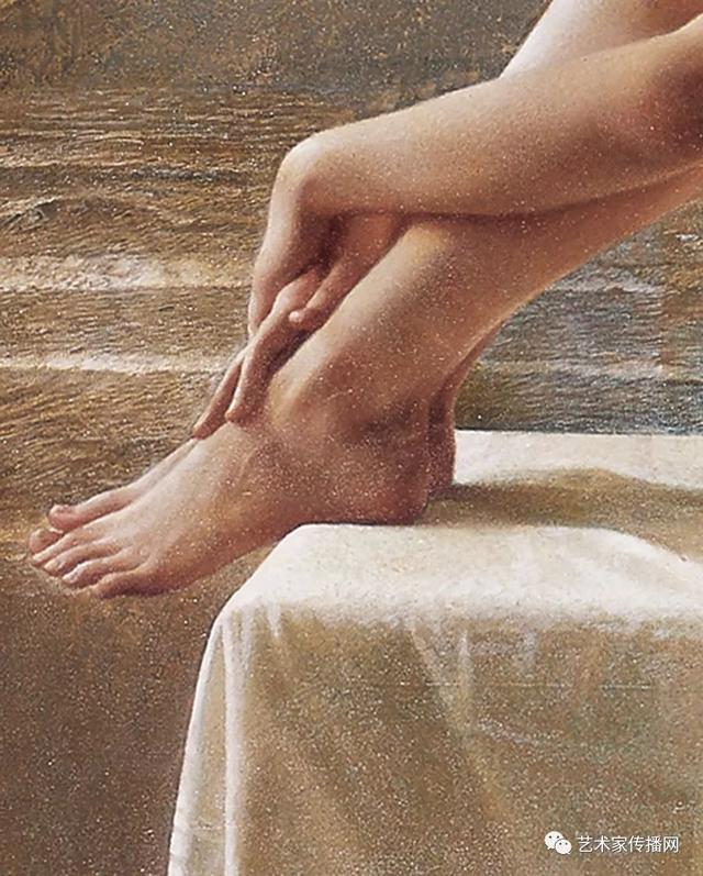 李晓刚用坦培拉油画混合画法画出的人体画，真是惊艳