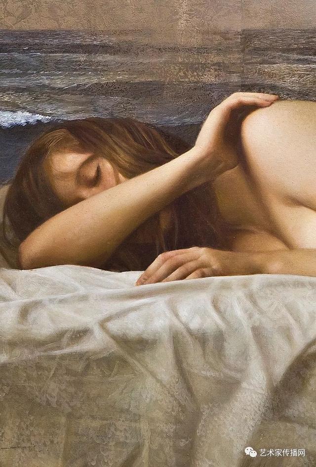 李晓刚用坦培拉油画混合画法画出的人体画，真是惊艳