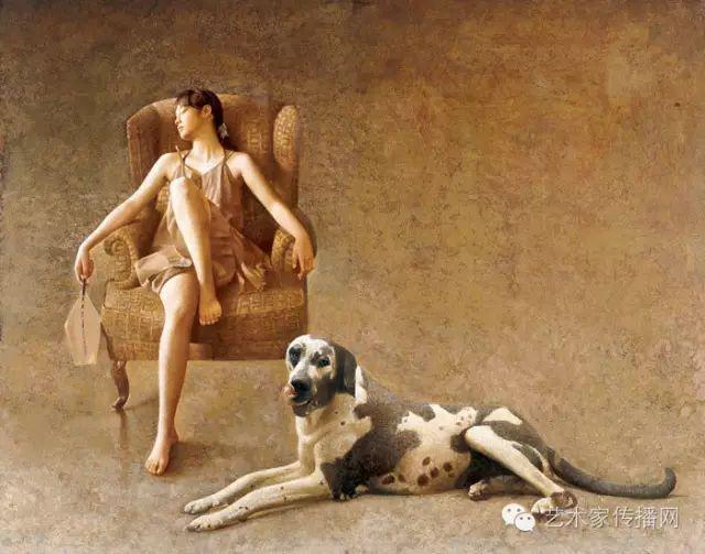 李晓刚用坦培拉油画混合画法画出的人体画，真是惊艳