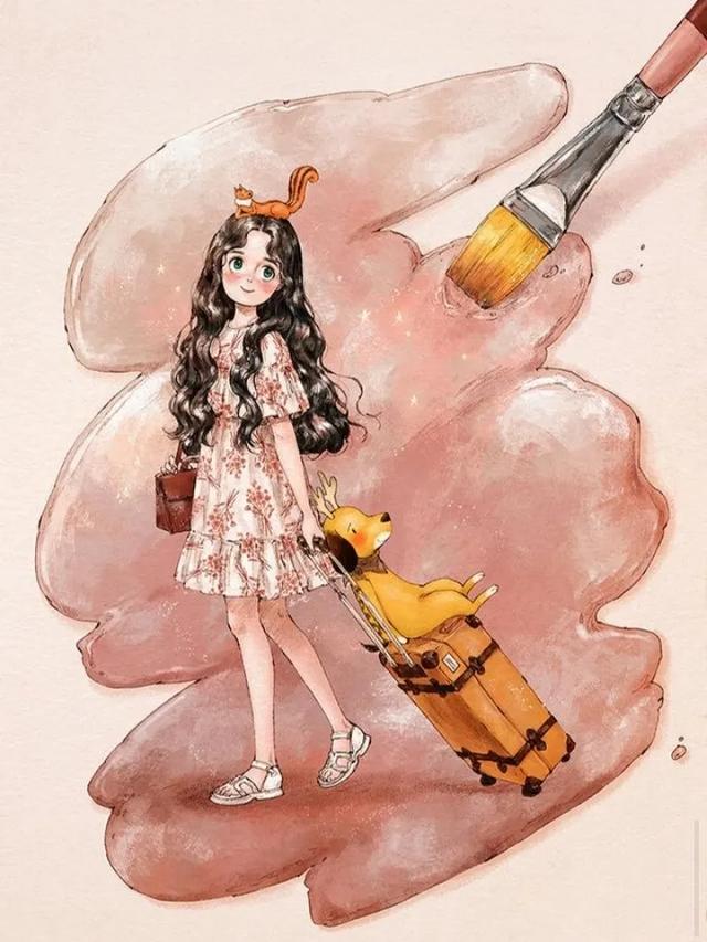 森系插画《森林女孩》韩国插画师Aeppol的插画作品第三期