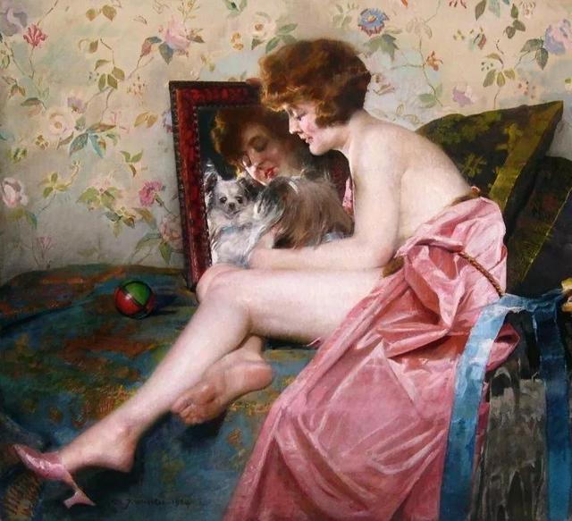 优雅美妇——比利时画家沃特莱特人物油画女性肖像作品欣赏