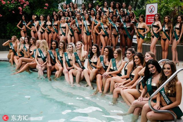 菲律宾“地球小姐”参赛佳丽集体亮相 美女如云眼花缭乱