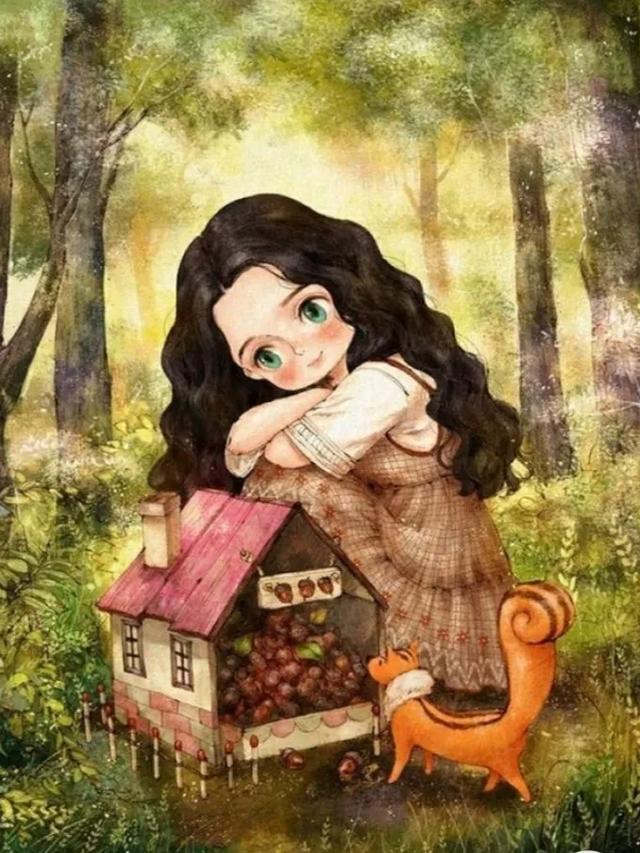 森系插画《森林女孩》韩国插画师Aeppol的插画作品第三期