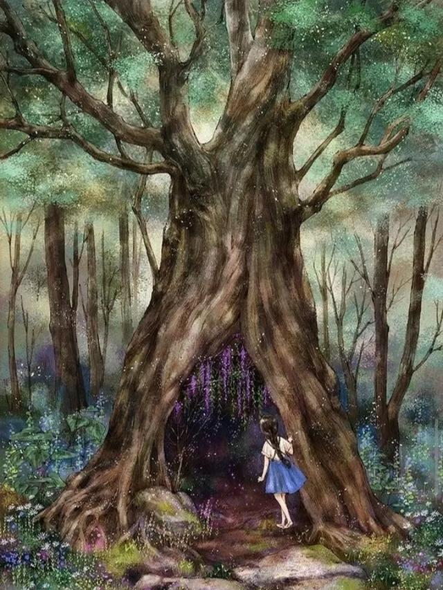 森系插画《森林女孩》韩国插画师Aeppol的插画作品第三期