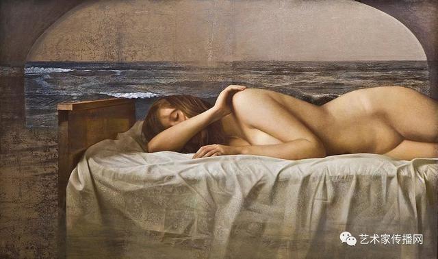 李晓刚用坦培拉油画混合画法画出的人体画，真是惊艳