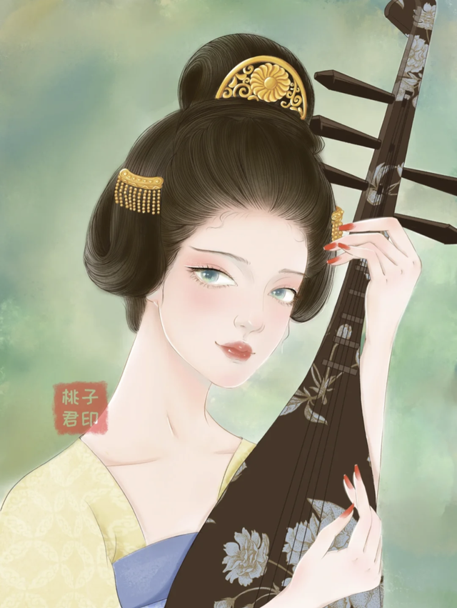 插画｜温柔恬静的古风美人，不辞千里山川远，萤火温酒共夜白