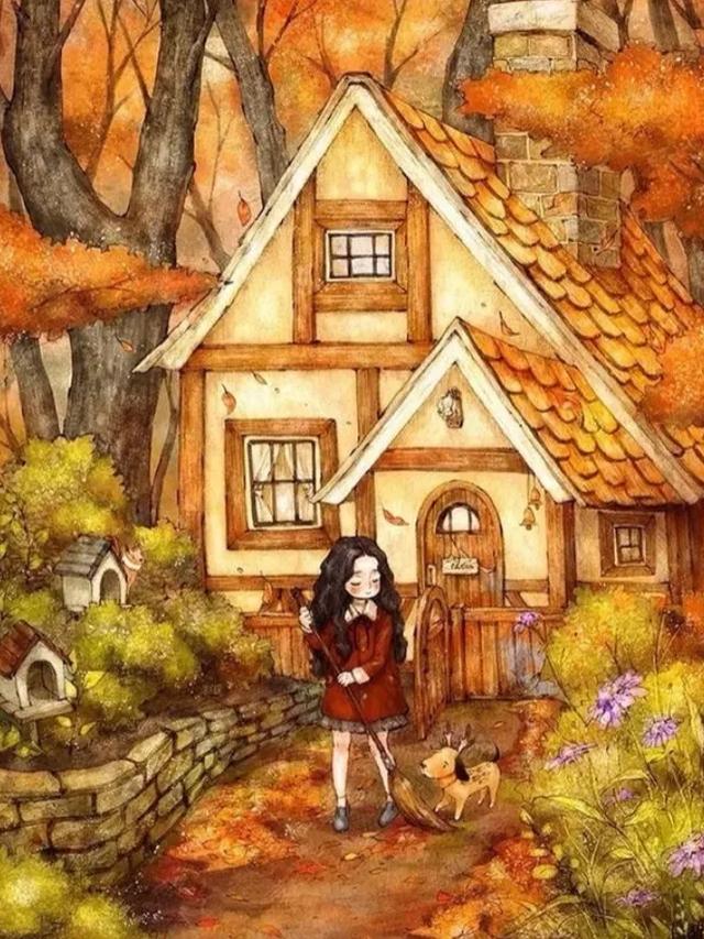 森系插画《森林女孩》韩国插画师Aeppol的插画作品第三期