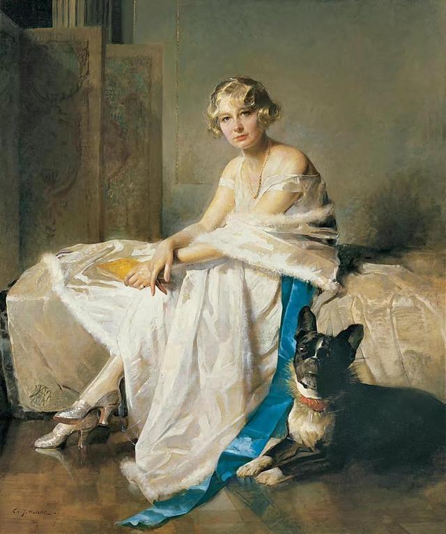 优雅美妇——比利时画家沃特莱特人物油画女性肖像作品欣赏