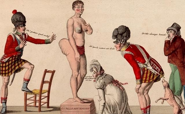 非洲女孩巴特曼因有巨臀,一生被赤身裸体展览,死后还被做成标本