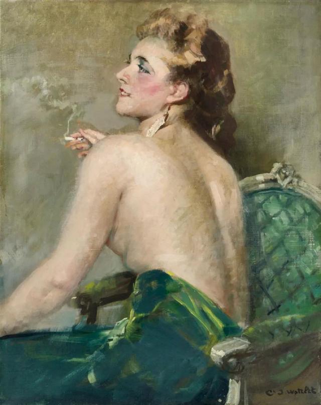 优雅美妇——比利时画家沃特莱特人物油画女性肖像作品欣赏