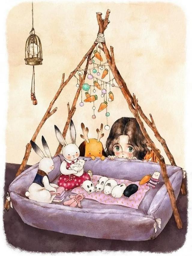 森系插画《森林女孩》韩国插画师Aeppol的插画作品第三期