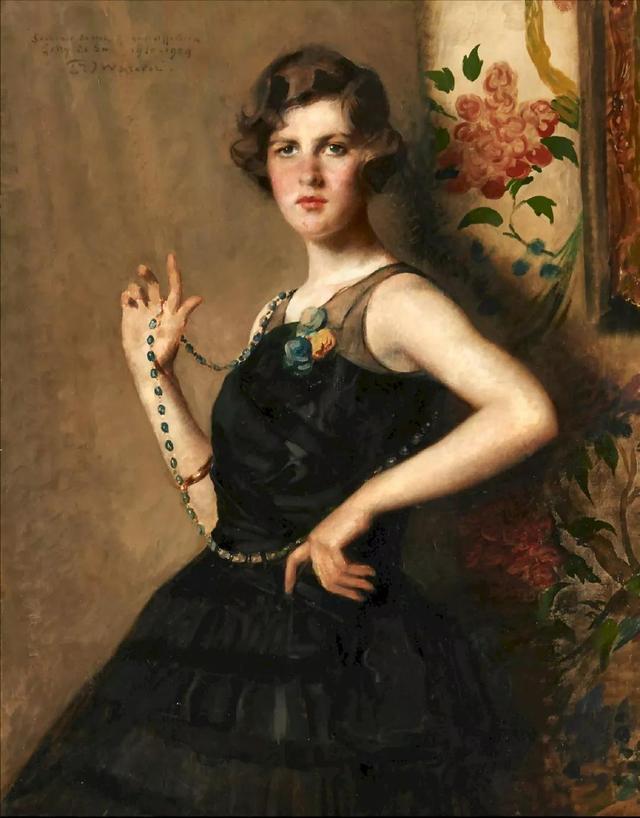 优雅美妇——比利时画家沃特莱特人物油画女性肖像作品欣赏