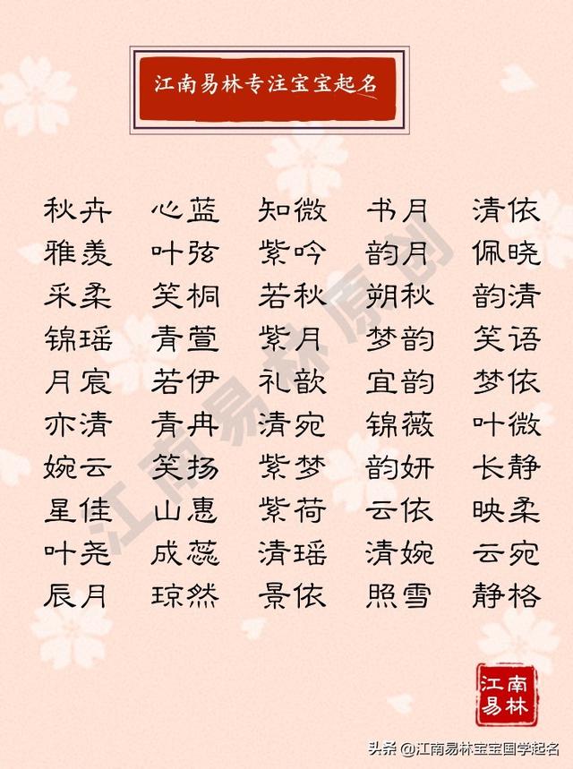 这些清新秀气、活力满满的女孩名字,邻家女孩气质十足