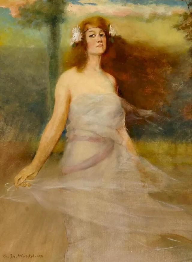 优雅美妇——比利时画家沃特莱特人物油画女性肖像作品欣赏