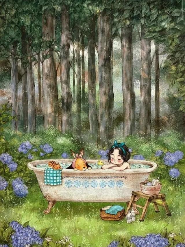 森系插画《森林女孩》韩国插画师Aeppol的插画作品第三期