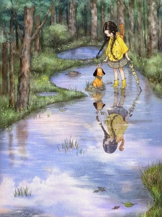 森系插画《森林女孩》韩国插画师Aeppol的插画作品第三期