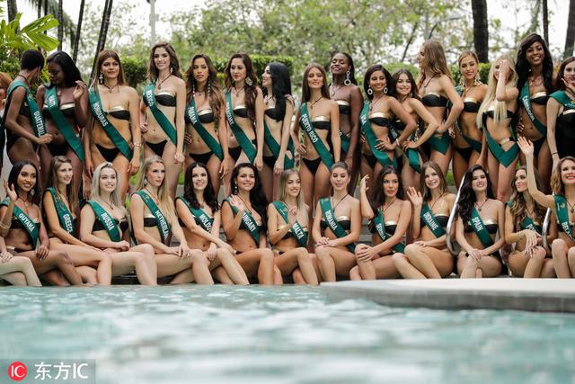 菲律宾“地球小姐”参赛佳丽集体亮相 美女如云眼花缭乱