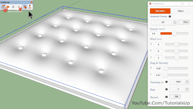 SU建沙发难?一个布料模拟插件就搞定啦