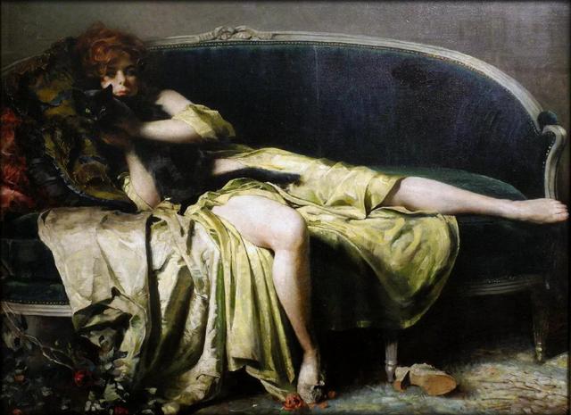 优雅美妇——比利时画家沃特莱特人物油画女性肖像作品欣赏