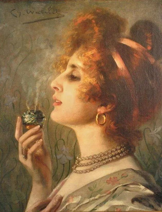 优雅美妇——比利时画家沃特莱特人物油画女性肖像作品欣赏