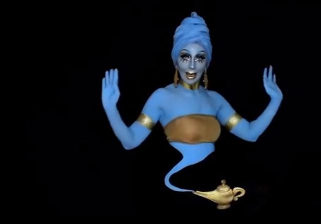 美女把自己画成阿拉丁神灯,不是亲眼看到,很难相信这是画出来的