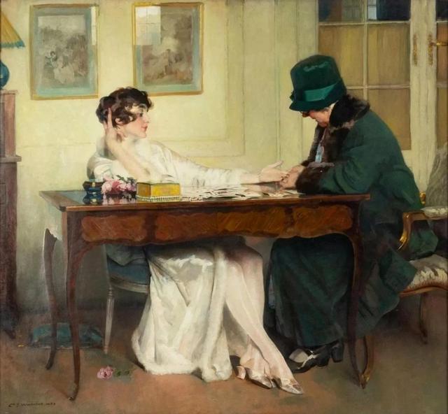 优雅美妇——比利时画家沃特莱特人物油画女性肖像作品欣赏