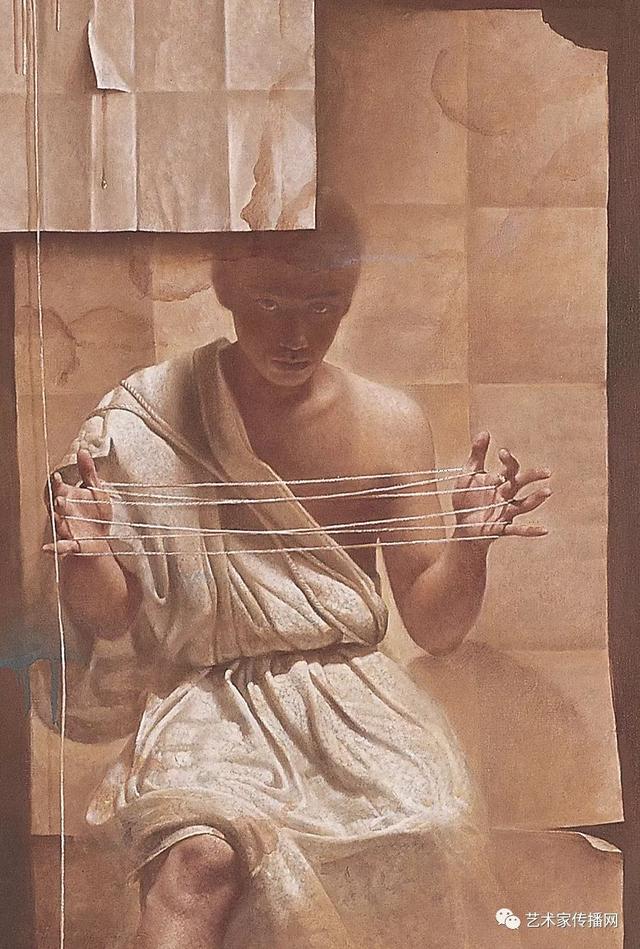 李晓刚用坦培拉油画混合画法画出的人体画，真是惊艳