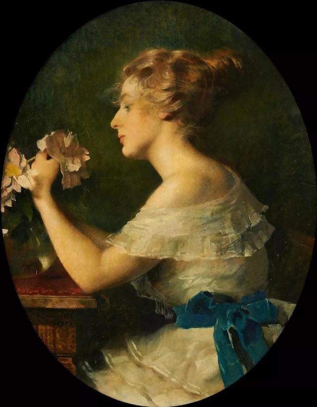 优雅美妇——比利时画家沃特莱特人物油画女性肖像作品欣赏