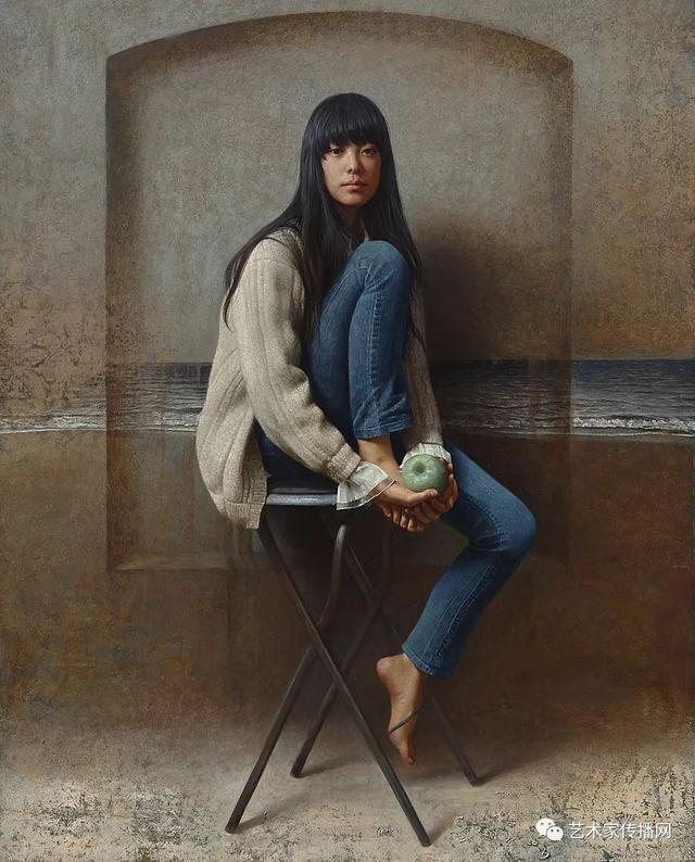 李晓刚用坦培拉油画混合画法画出的人体画，真是惊艳