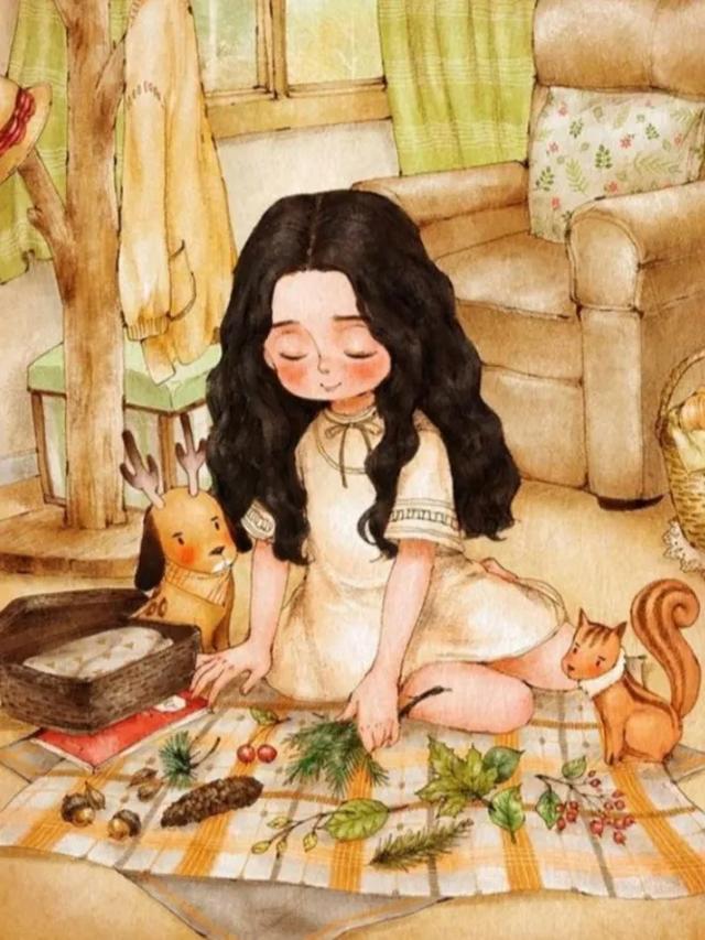 森系插画《森林女孩》韩国插画师Aeppol的插画作品第三期