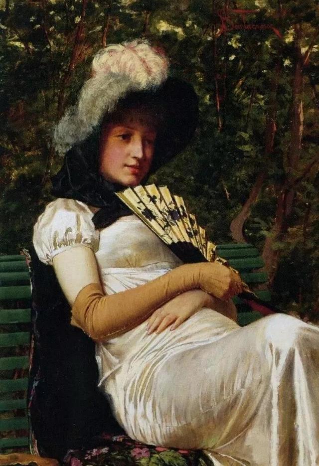 优雅美妇——比利时画家沃特莱特人物油画女性肖像作品欣赏