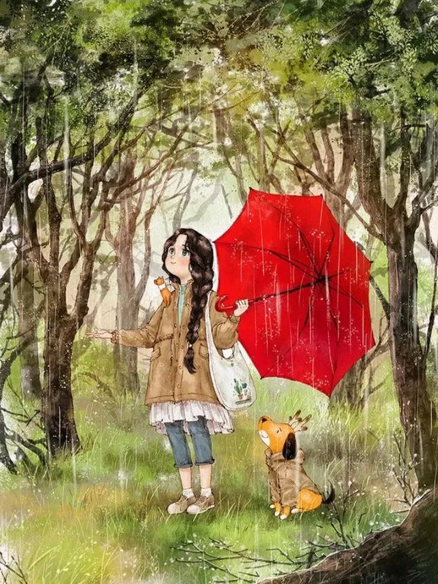 森系插画《森林女孩》韩国插画师Aeppol的插画作品第三期