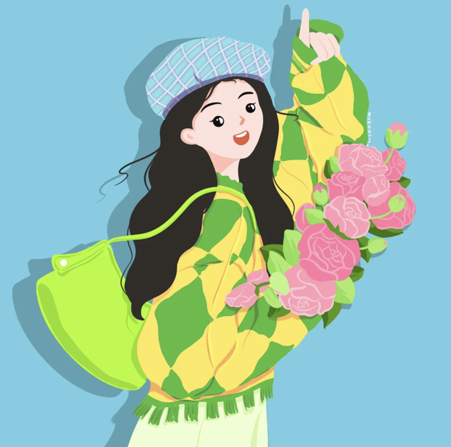 简直是萌妹天花板，超萌且治愈的Q版小女孩插画，看起来十分软萌