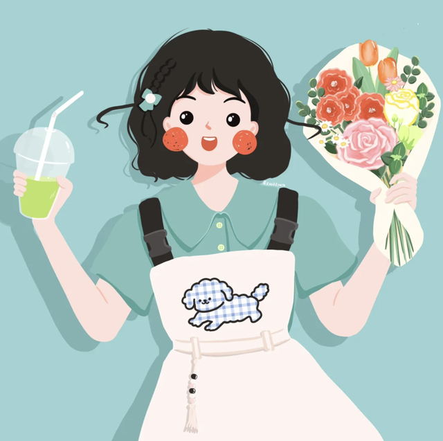 简直是萌妹天花板，超萌且治愈的Q版小女孩插画，看起来十分软萌