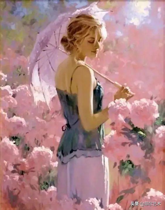 阳光般的美感，美国人体油画中那些青春靓丽的女子