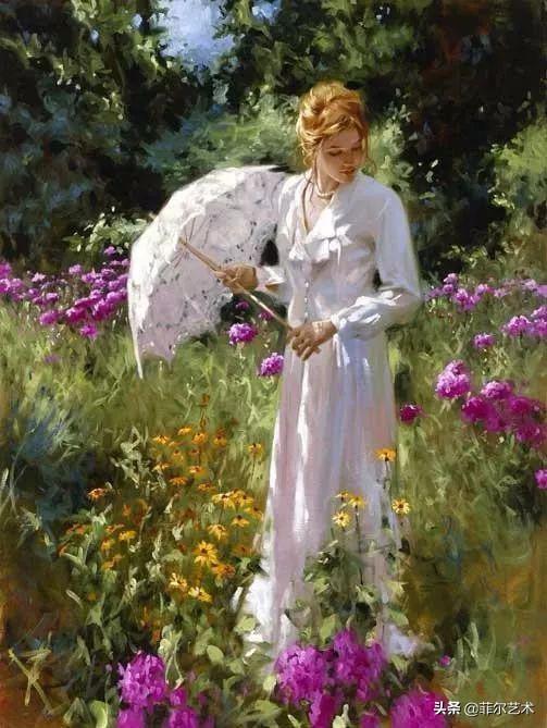 阳光般的美感，美国人体油画中那些青春靓丽的女子