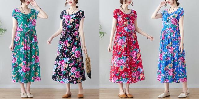 中年女人不要再穿“大花裙”了，这些小花裙更适合你，减龄显气质