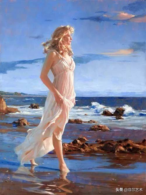 阳光般的美感，美国人体油画中那些青春靓丽的女子
