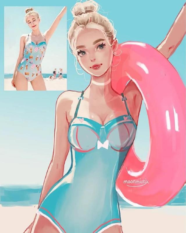 76张动漫插画,画中的女孩各有风格