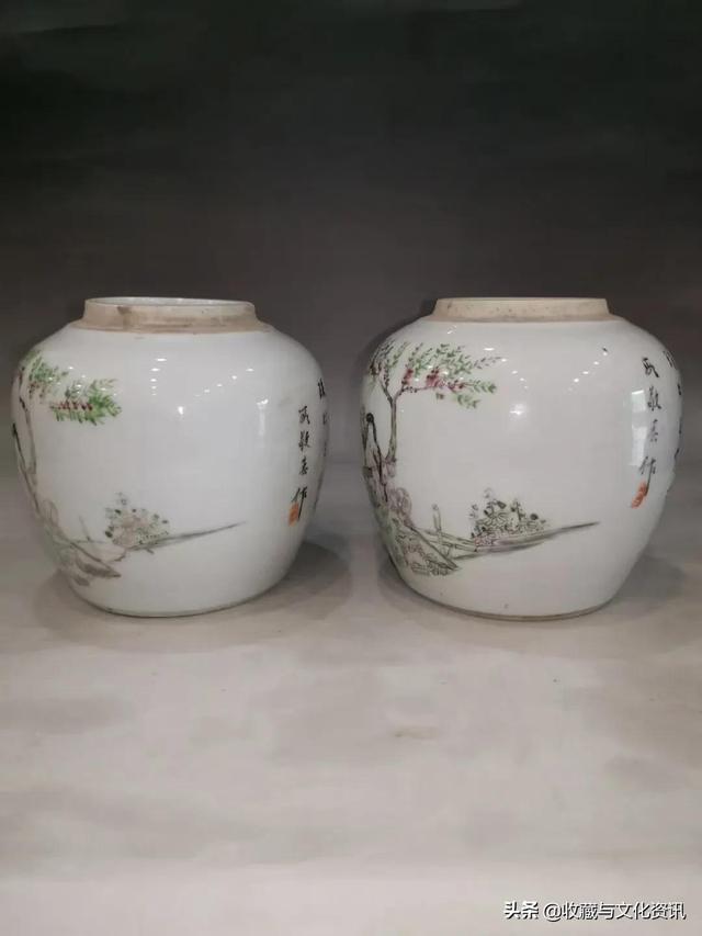 清晚期民国粉彩桃花美人罐鉴赏