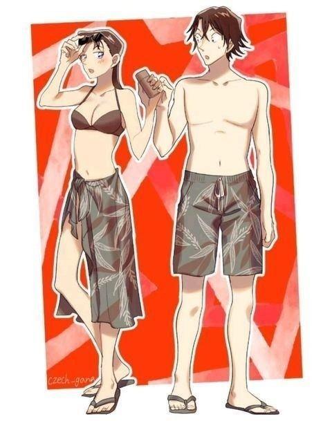 九月动漫头像:动漫cp泳装照,最后一张有彩蛋哦