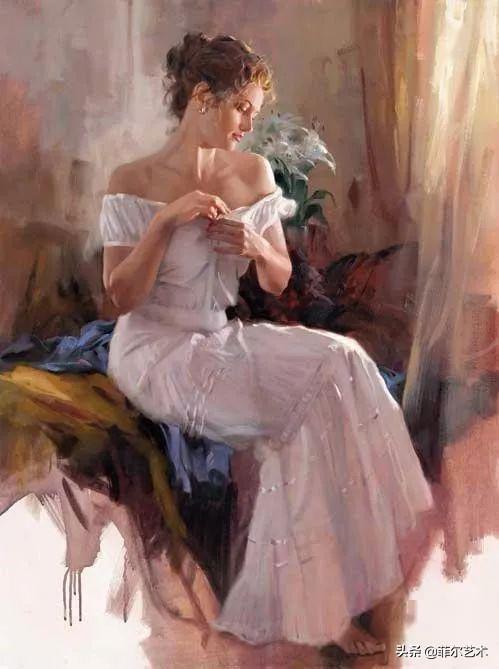 阳光般的美感，美国人体油画中那些青春靓丽的女子
