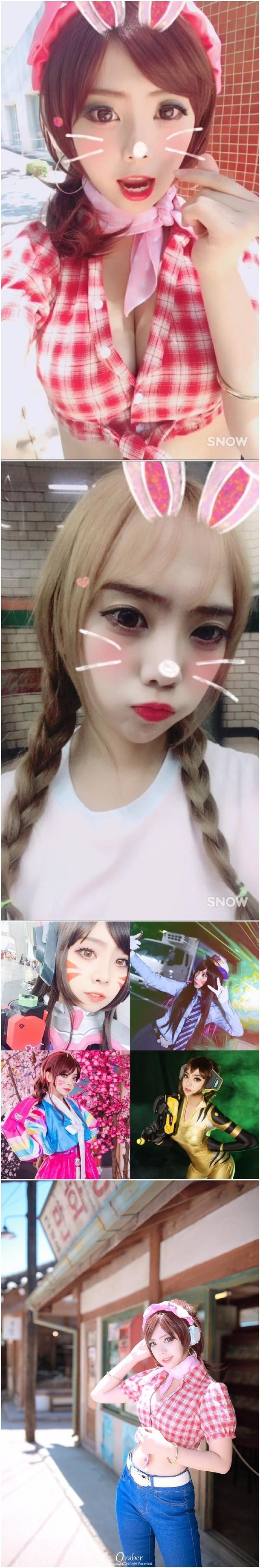 韩国美女Cos《守望先锋》D.Va 酥胸蛮腰好诱人